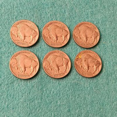 6 BUFFALO NICKELS