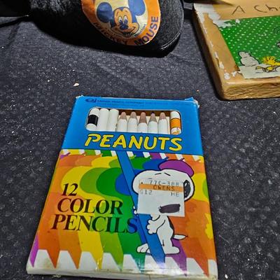 Vintage Disney and Snoopy collectables - From Disney world - hats, duck mouth whistle and more
