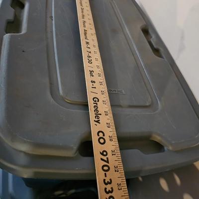 Three storage totes with lids