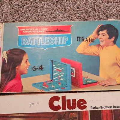 Classic vintage board games - Clue - Life - Twister - Battleship - and more