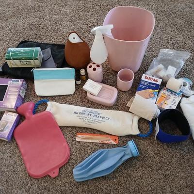 Hygiene and bath items - Pink bathroom accessories - First aid items -Diffuser and much more!
