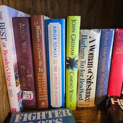 Shelves of books - Mostly vintage Hardbacks with dust Jackets.