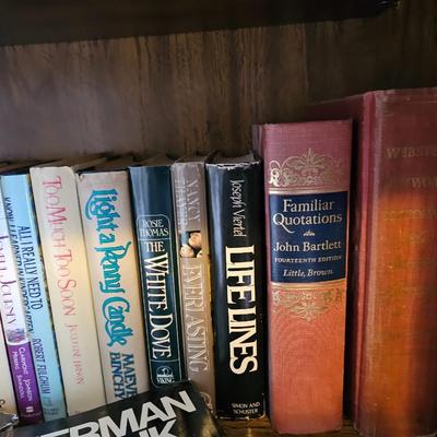 Shelves of books - Mostly vintage Hardbacks with dust Jackets.