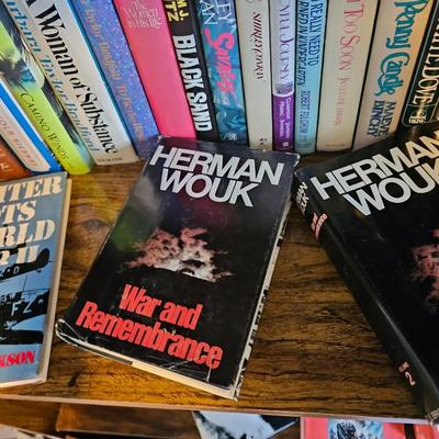 Shelves of books - Mostly vintage Hardbacks with dust Jackets.