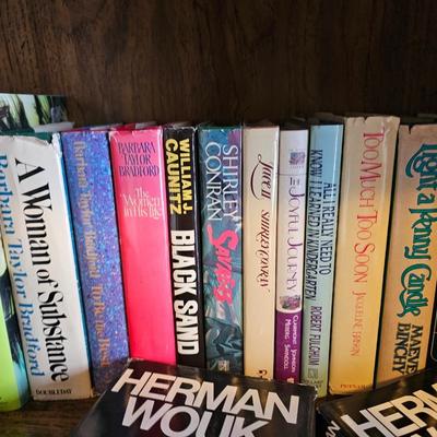 Shelves of books - Mostly vintage Hardbacks with dust Jackets.