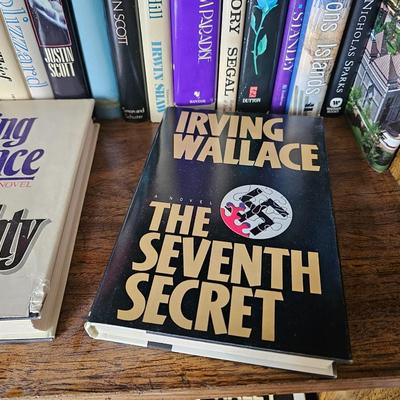Shelves of books - vintage hardcovers - shelf of paperbacks - Autographed Reeves Broncos book!