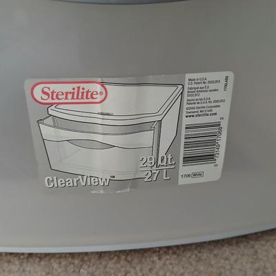 Storage totes with lids and a vintage Samsonite brief case with original keys!