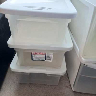 Storage totes with lids and a vintage Samsonite brief case with original keys!