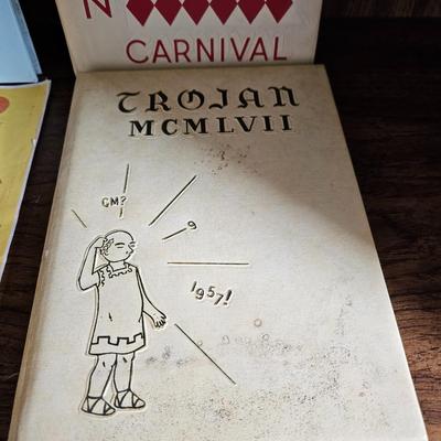 Longmont Colorado, Trojan's yearbooks - 1952 - 1957 and a Basketball pamphlet