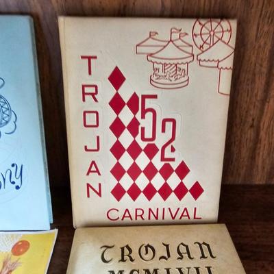 Longmont Colorado, Trojan's yearbooks - 1952 - 1957 and a Basketball pamphlet