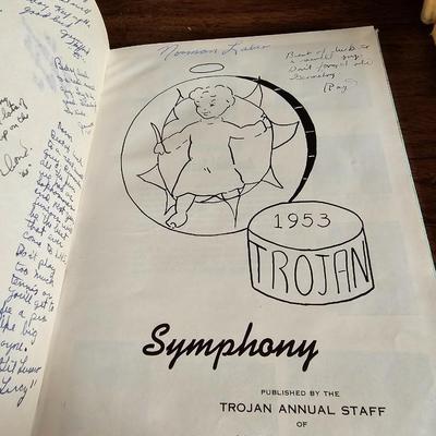 Longmont Colorado, Trojan's yearbooks - 1952 - 1957 and a Basketball pamphlet