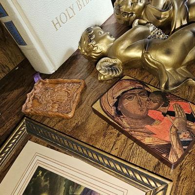 Religious Decorations - Large Holy Bible - wooden crosses - Cherubs and more