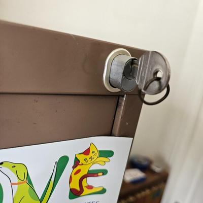 Sears Metal file Cabinet with 3 boxes of file folders