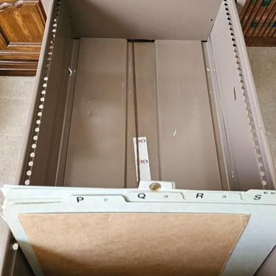 Sears Metal file Cabinet with 3 boxes of file folders