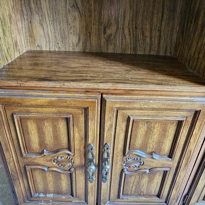 Nice sturdy bookshelf with under-storage. They don't make them like this anymore!!
