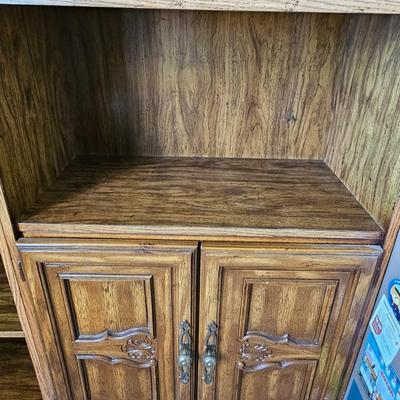 Nice sturdy bookshelf with under-storage. They don't make them like this anymore!!