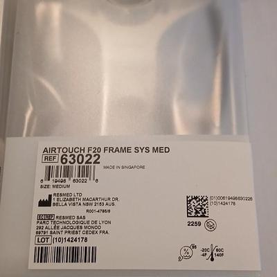 Two Airtouch F20 Frame System Size Medium 63022 ResMed Airtouch F20