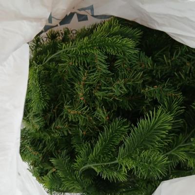 Two large sized Christmas wreaths with Tote full of Greenery / garland