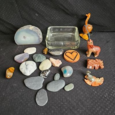 Stone fun! Collection of rocks and minerals and little rock made figures!