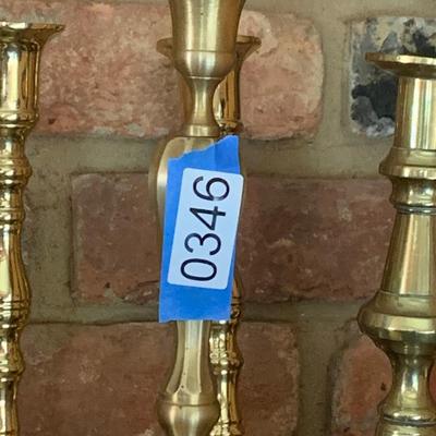 Large Lot of Fancy Brass Candlesticks