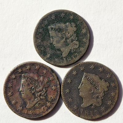 (7) 1800's Large Cents Flying Eagles Coins Pennies Lot