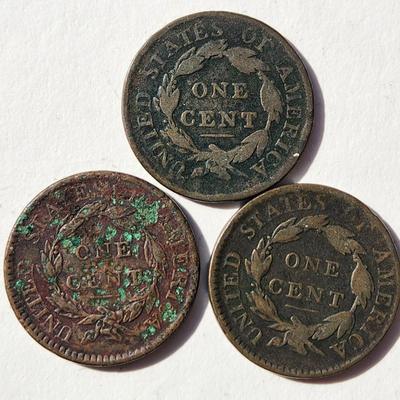 (7) 1800's Large Cents Flying Eagles Coins Pennies Lot