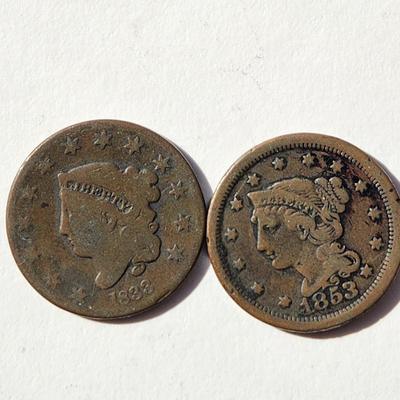 (7) 1800's Large Cents Flying Eagles Coins Pennies Lot