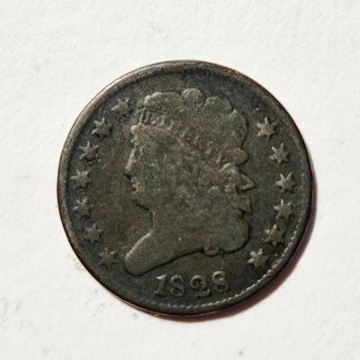 1828 Half Cent United States Coin 13 Stars