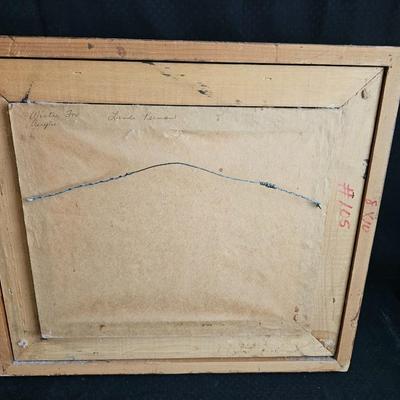 Original handplanted artwork - Signed Perman 79' red fox in the snow- also a little rock rabbit
