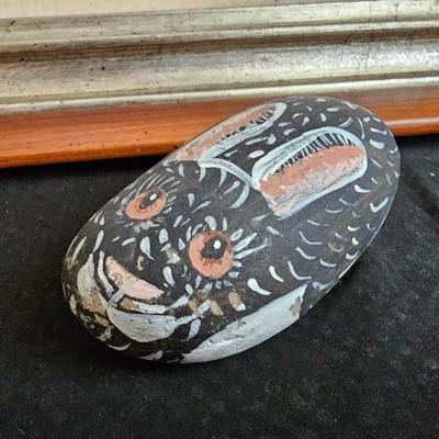 Original handplanted artwork - Signed Perman 79' red fox in the snow- also a little rock rabbit
