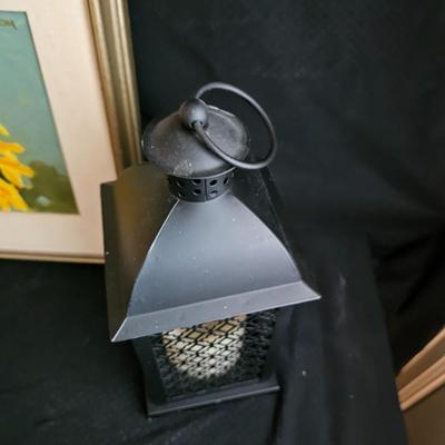 "A fringe of Sunshine painted by Nancy Simmons - Manson 8" x 10" With a metal candle lantern