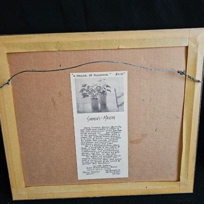 "A fringe of Sunshine painted by Nancy Simmons - Manson 8" x 10" With a metal candle lantern