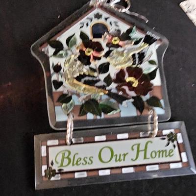 Suncatchers - windchimes - small painted vase and flowers painted on wood