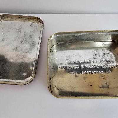 Queen Elizabeth toffee tin - made in England and a vintage lead soldier figure
