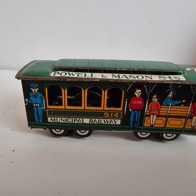 Vintage Plane and Trolly Strombecker Piper Cub Super Sea Scout Model and a Vintage Powell & Mason Streets San Francisco 514 Cable Car...