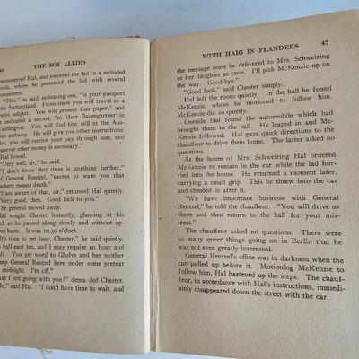 Vintage Wooden Pencil Box Onward Train School and The Boy Allies at Liege by Clair W. Hayes 1915 vintage book