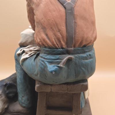 LOT 2: Set of 2 "Man Praying with Dog" by Pat Rankin Figurines
