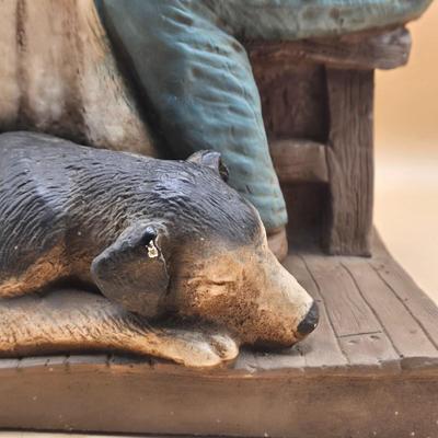 LOT 2: Set of 2 "Man Praying with Dog" by Pat Rankin Figurines