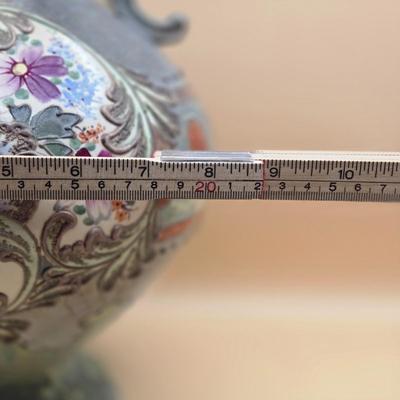 LOT 3: Vintage Ceramic Two Handled Tall Floral Vase