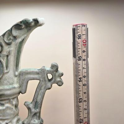 LOT 3: Vintage Ceramic Two Handled Tall Floral Vase