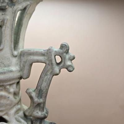 LOT 3: Vintage Ceramic Two Handled Tall Floral Vase