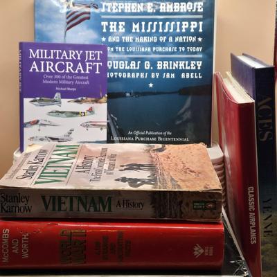 LOT 6: World War II, Vietnam, Louisiana Purchase, and Military Aircraft Books