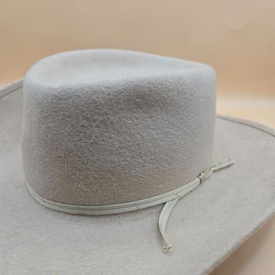 LOT 8: Light Colored Stetson Cowboy Hat: 100% Wool, sz. 7 1/8