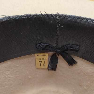 LOT 8: Light Colored Stetson Cowboy Hat: 100% Wool, sz. 7 1/8