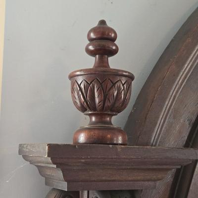 LOT 10: Antique Solid Wood Bed w/Ornate Details