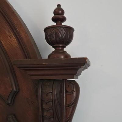 LOT 10: Antique Solid Wood Bed w/Ornate Details