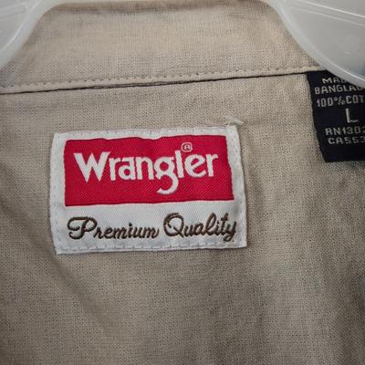 LOT 11: Variety of "Cowboy Shirts": Wrangler, Levi, Ely Cattleman, Cowboy Legend, Roper