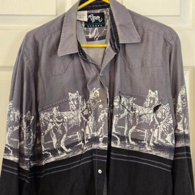 LOT 11: Variety of "Cowboy Shirts": Wrangler, Levi, Ely Cattleman, Cowboy Legend, Roper