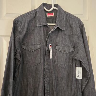 LOT 11: Variety of "Cowboy Shirts": Wrangler, Levi, Ely Cattleman, Cowboy Legend, Roper