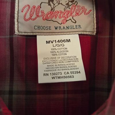 LOT 11: Variety of "Cowboy Shirts": Wrangler, Levi, Ely Cattleman, Cowboy Legend, Roper